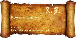 Kovács Zalán névjegykártya
